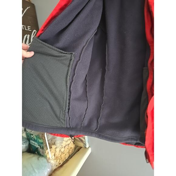 The North Face Hyvent Red Full Zip Hooded Lined Coat Warm Men's Size XL - Picture 7 of 9